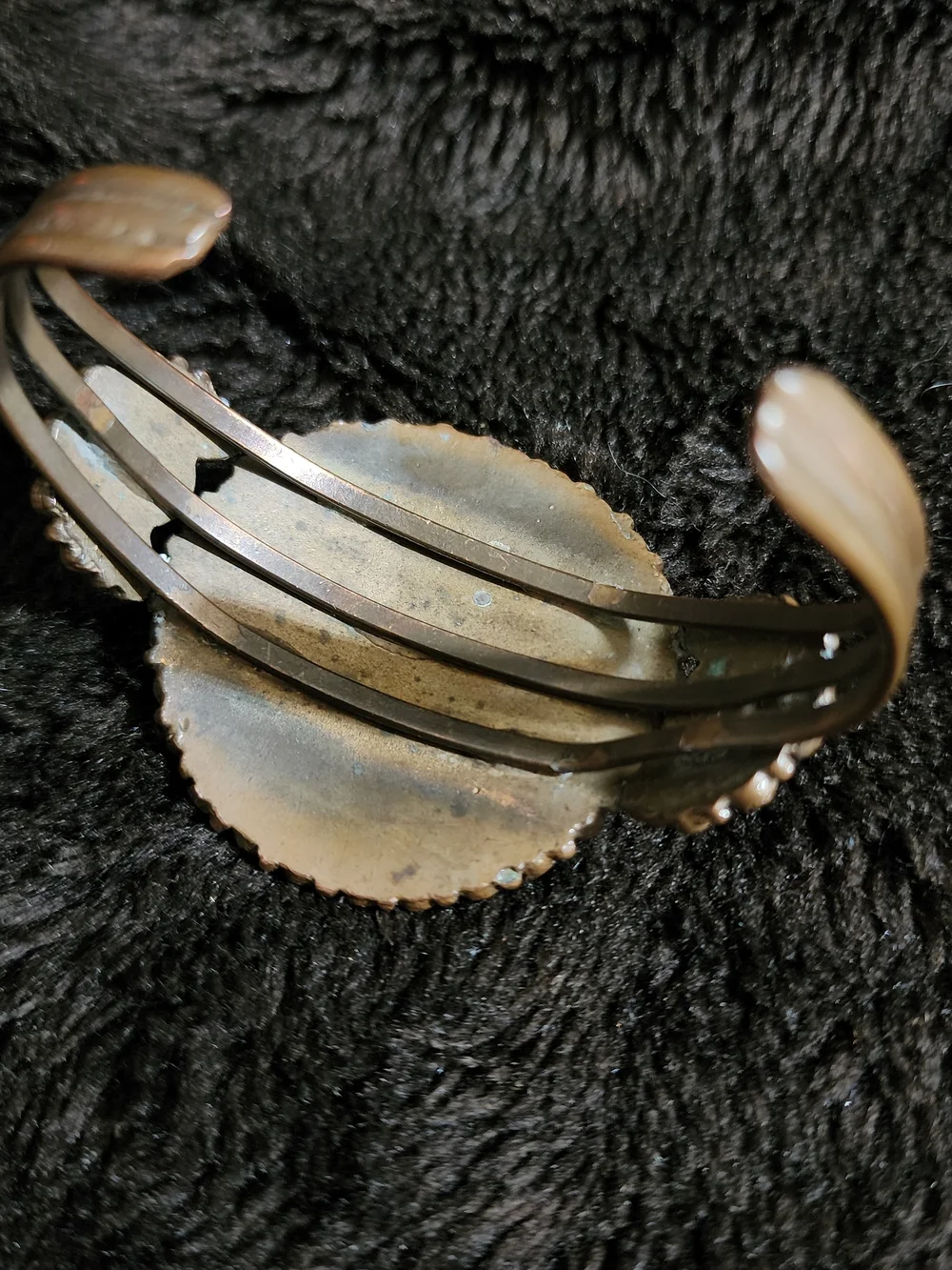 Boho Brown and Cream Floral Beaded Cuff Bracelet